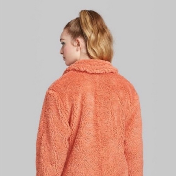 Wild Fable coral teddy bear pea coat - Picture 1 of 11